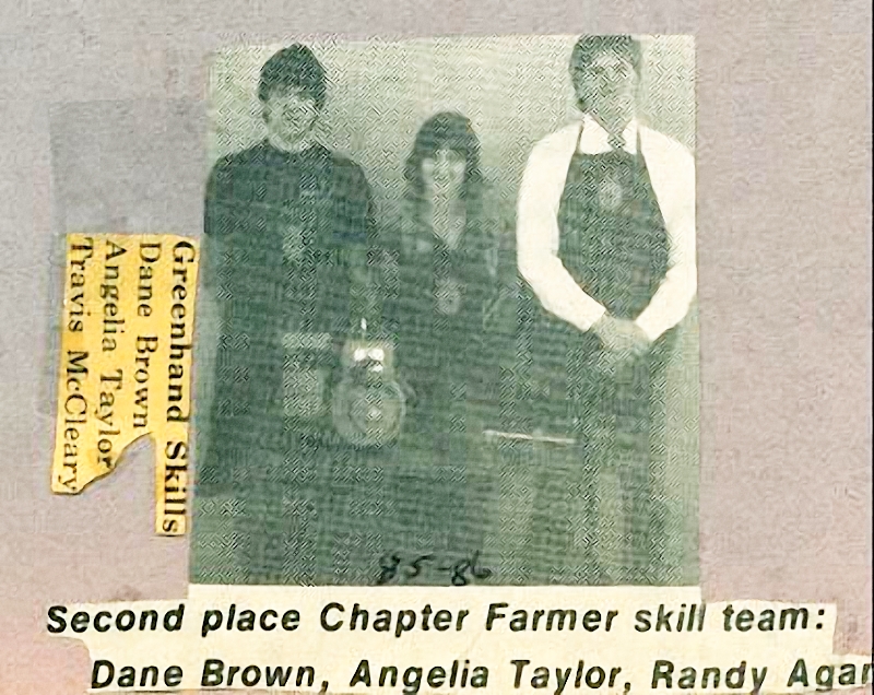FFA MPHS 1985 Greenhand Chapter Farmer Skills - Dane Brown, Angelia Taylor, Randy Agan
